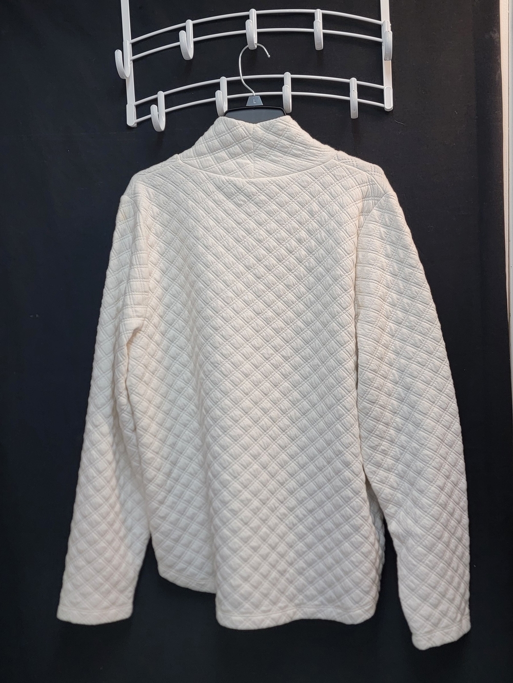 J. Crew Ivory Quilted Turtleneck Sweater